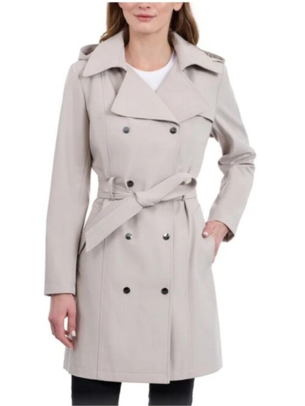 Calvin Klein Women's Hooded Trench Coat New
